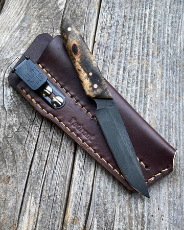 Ocelot Pocket EDC knife — Buckeye Burl & copper