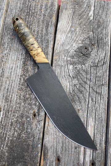 Western Chef’s Knife 7” — Buckeye Burl & Brass