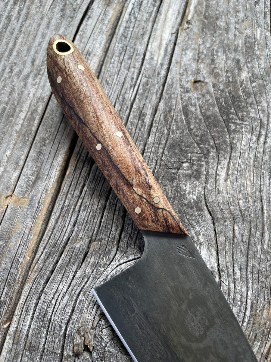 Western Mini-Chef's Knife — Spalted Maple & Copper
