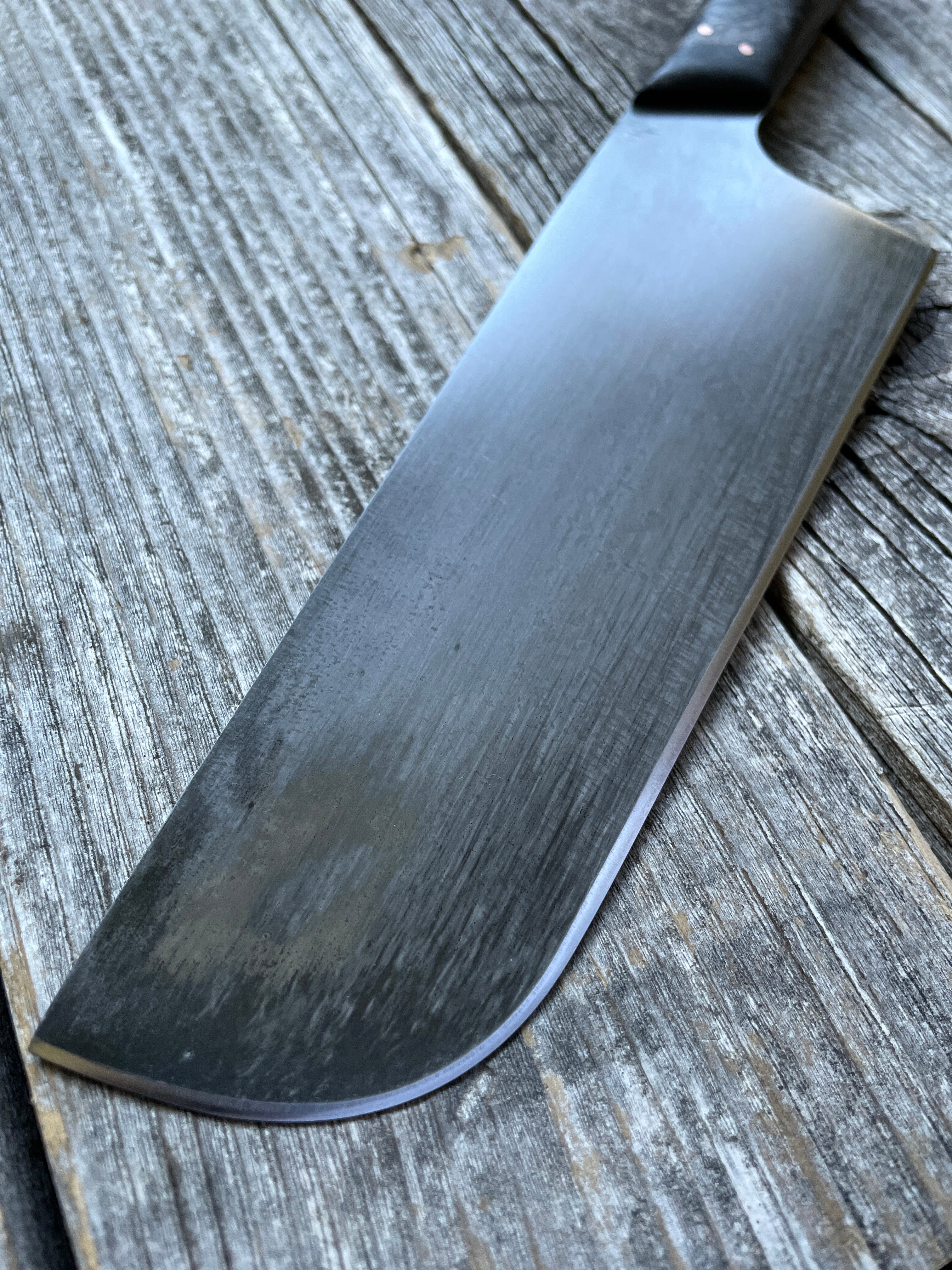 Western “Nakiri” Vegetable Knife— Maple Burl & Copper