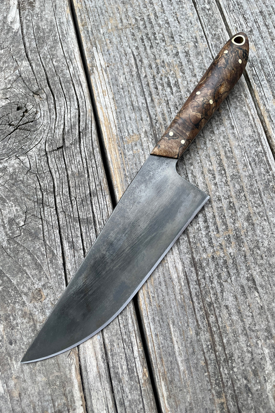 Western Mini-Chef's Knife — Spalted Maple & Copper