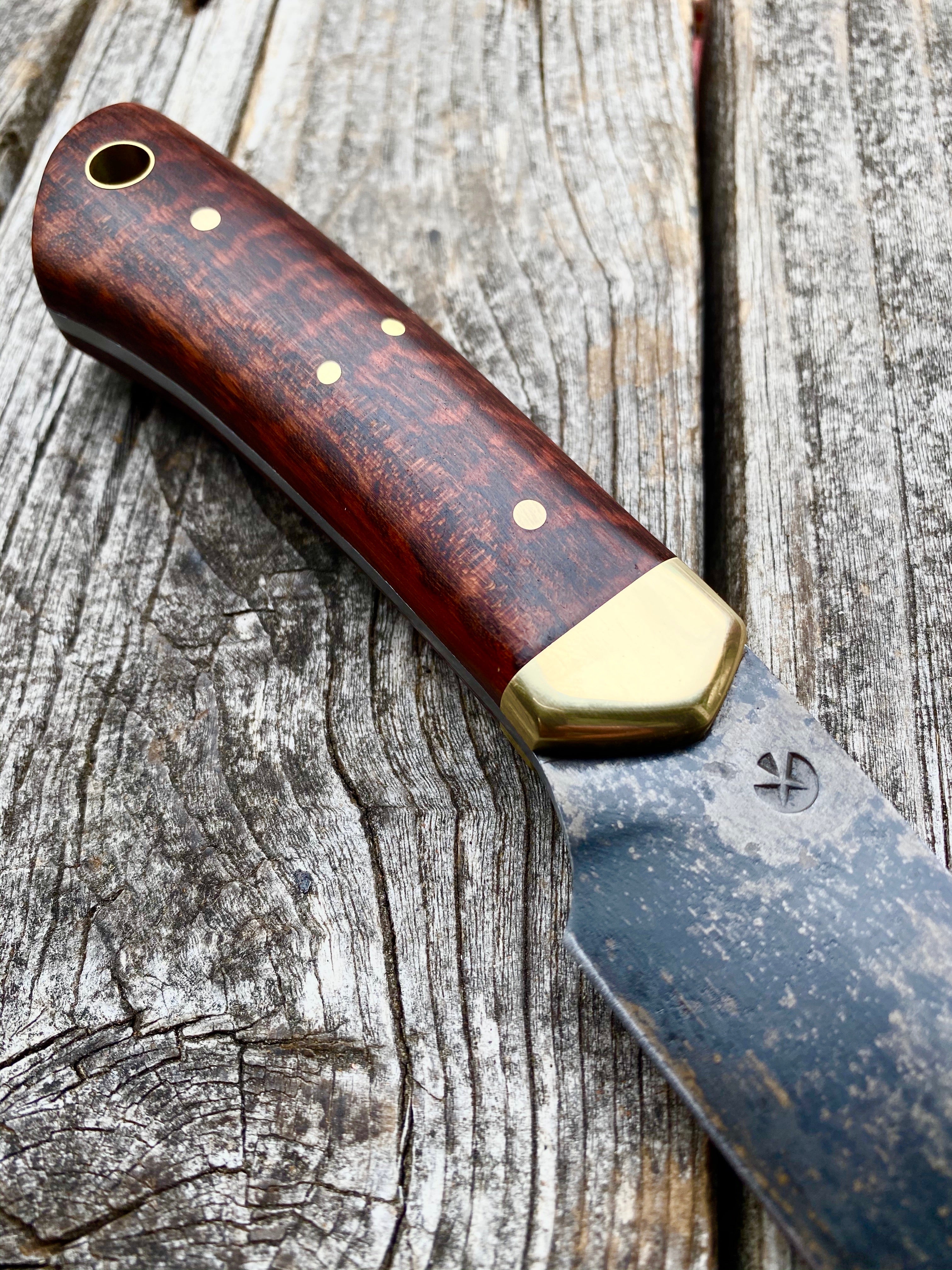 Long Hunter Camp Knife — Snakewood & Brass
