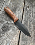 Survival Scout Knife — Maple Burl & Brass