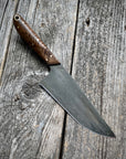 Western Mini-Chef's Knife — English Walnut & Brass