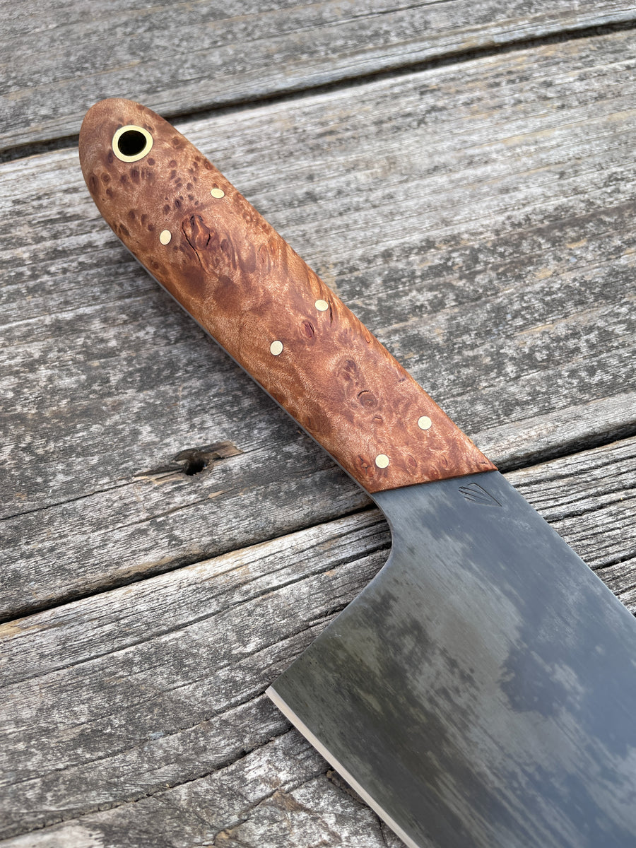 Western Chef’s Knife 7” — Maple Burl & Brass