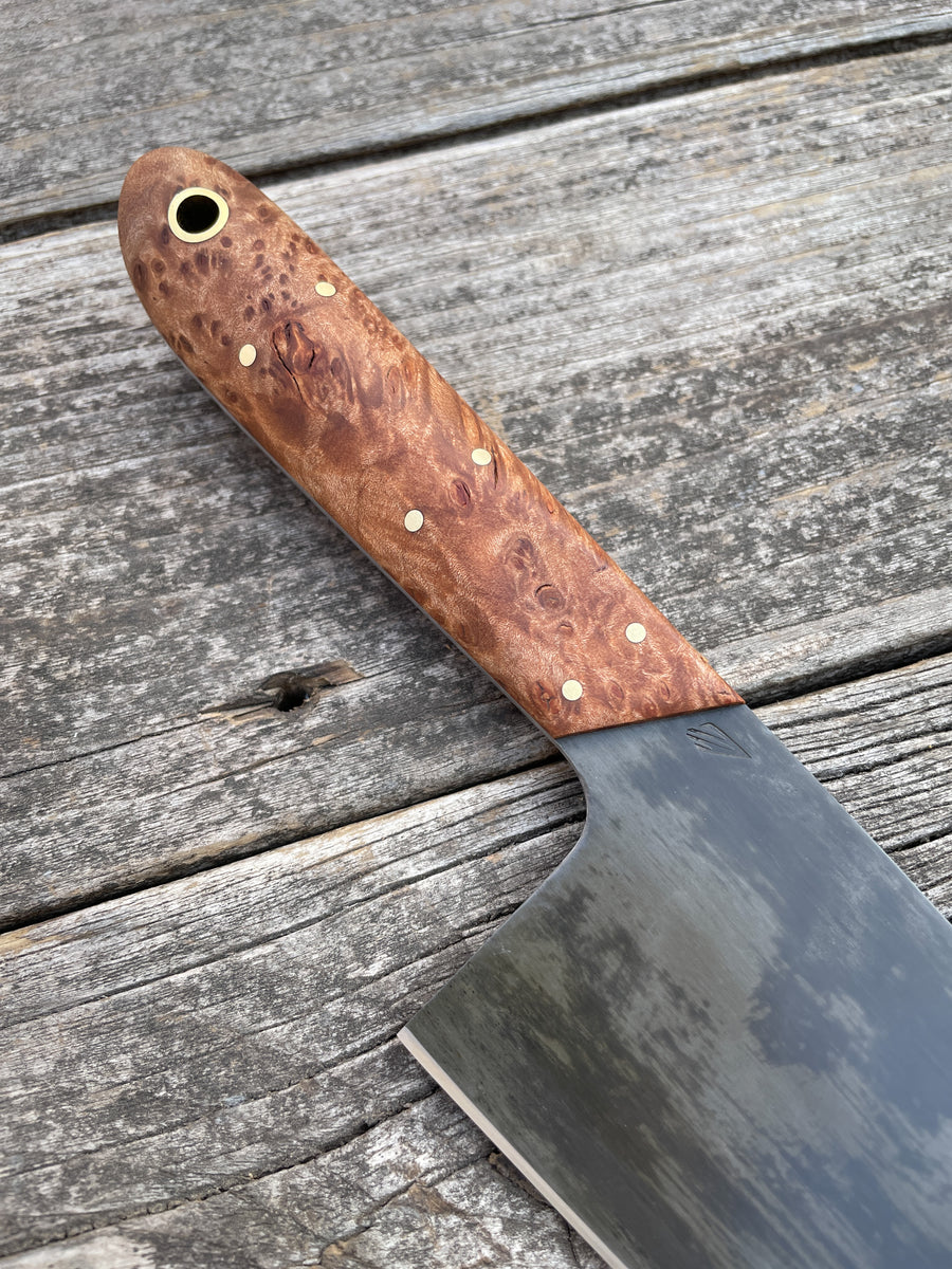 Western Chef’s Knife 7” — Maple Burl & Brass