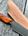 Western Paring Knife 3.75" — Dyed Spalted Maple & Linen Micarta