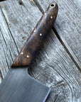 Western “Nakiri” Vegetable Knife— Maple Burl & brass