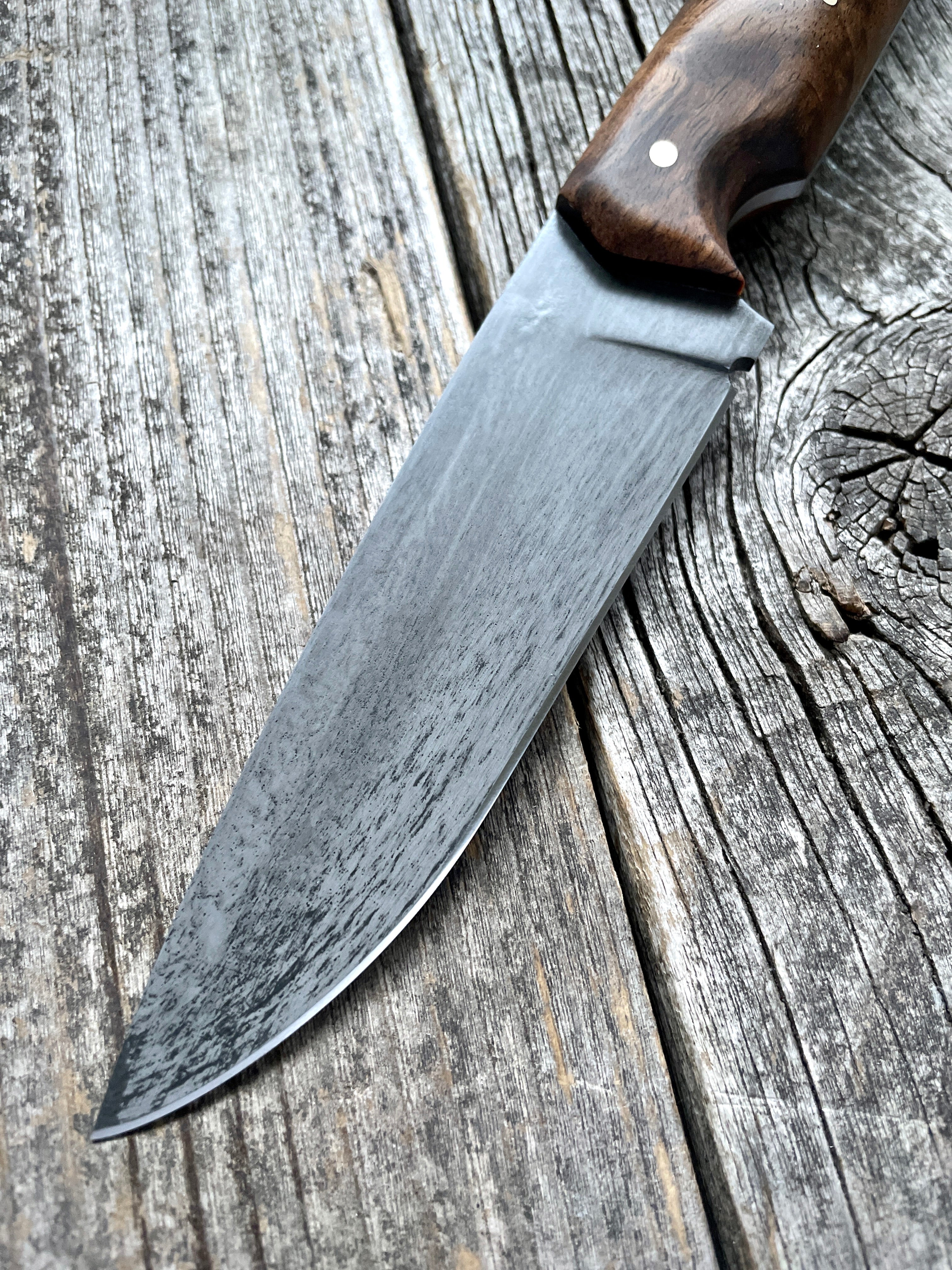 Drop-Point Harvester— Walnut Burl & Brass