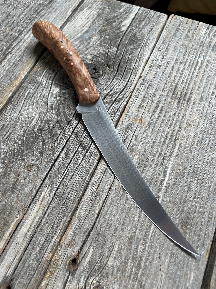 Mattei’s Boning/Fillet knife 6" — (Stainless) Maple Burl & Copper