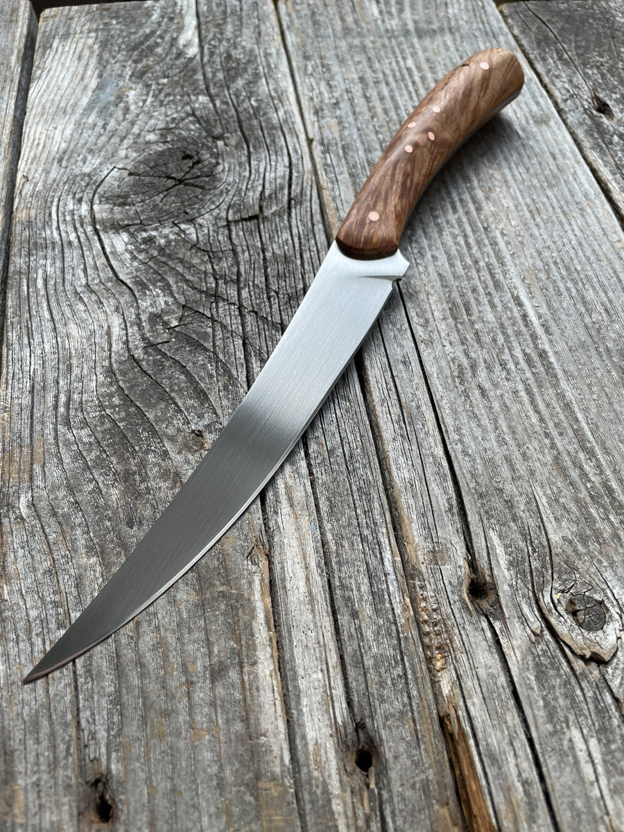 Mattei’s Boning/Fillet knife 6" — (Stainless) Maple Burl & Copper