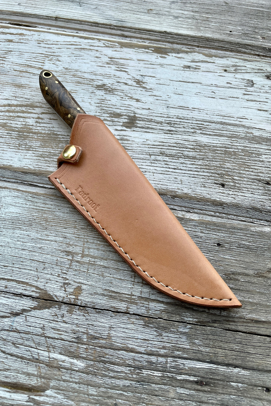 Western Mini-Chef's Knife — Spalted Maple & Copper