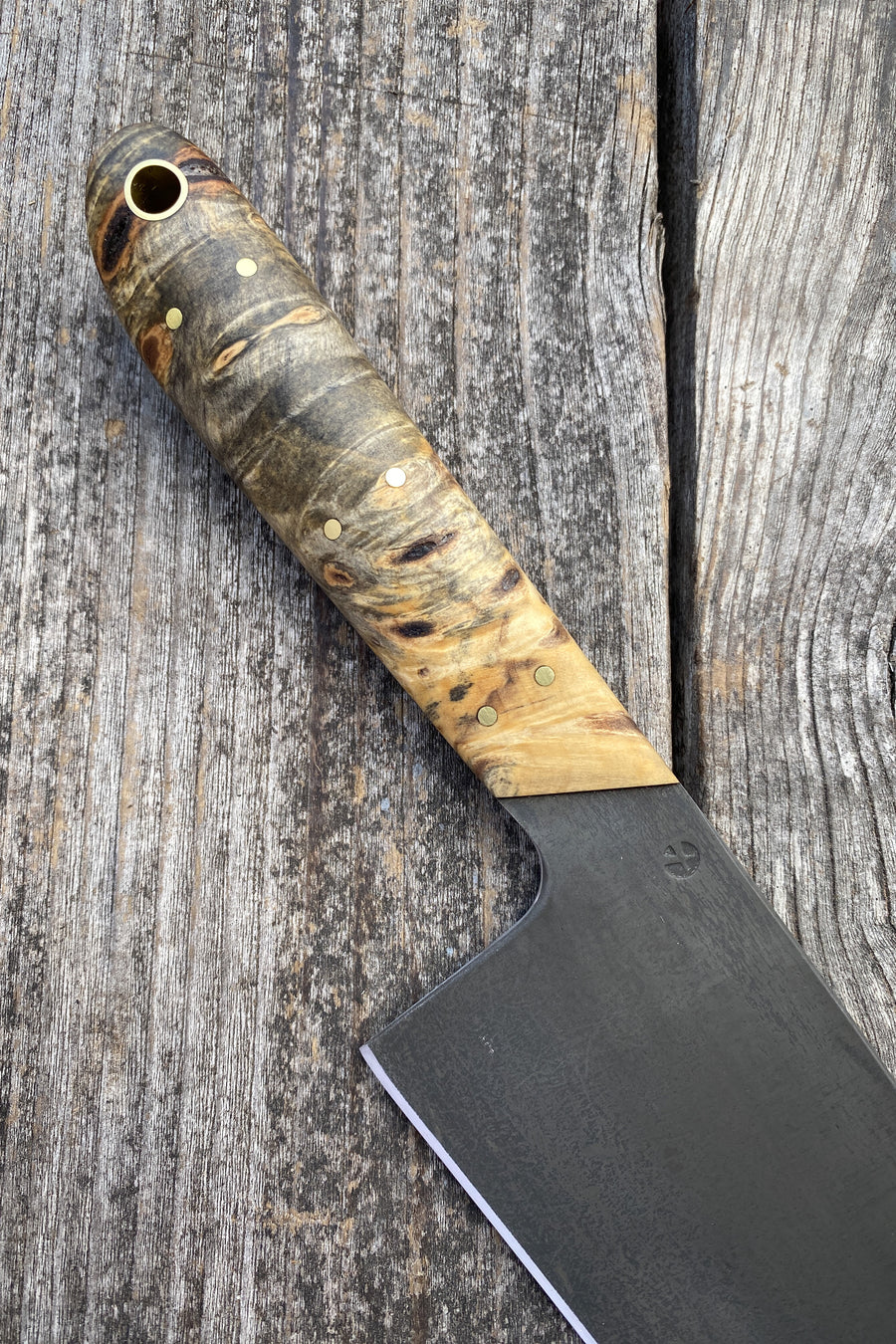 Western Chef’s Knife 7” — Buckeye Burl & Brass