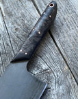 Western “Nakiri” Vegetable Knife— Maple Burl & Copper