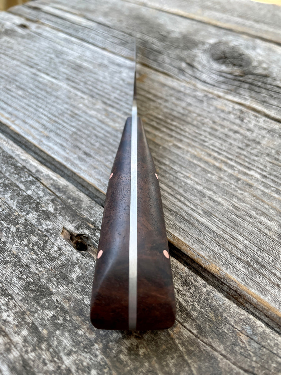 Western Kitchen Petty Knife — Walnut Burl & Copper