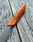 Western Paring Knife 3.75" — Dyed Spalted Maple & Linen Micarta