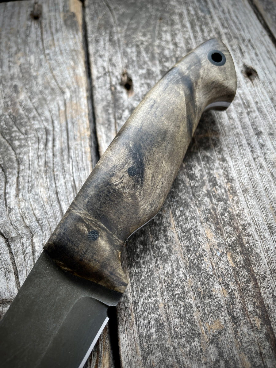 Valence Bushcrafter — buckeye burl & Linen Micarta