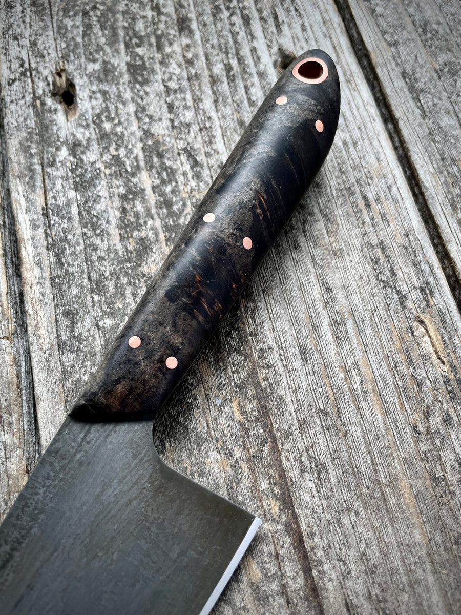 Western Mini-Chef's Knife — Maple Burl & Copper