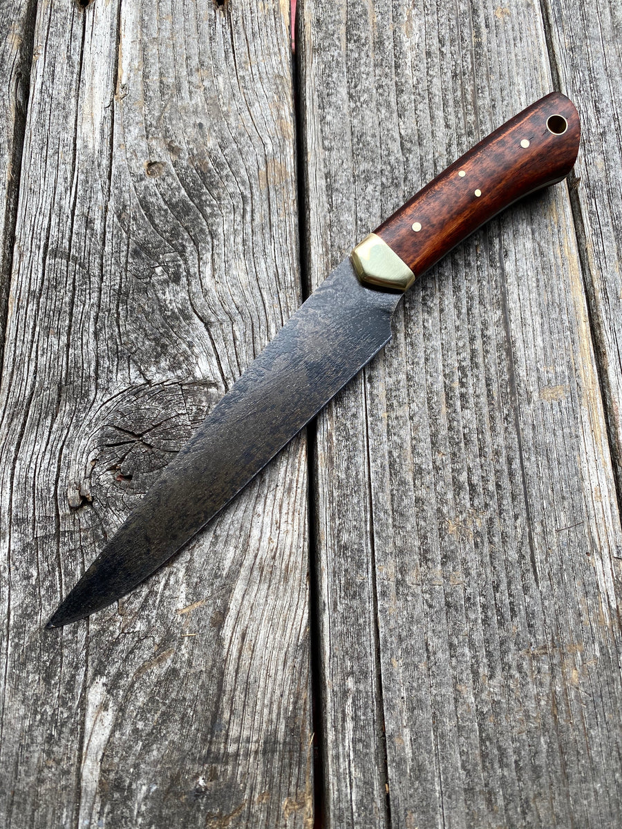 Long Hunter Camp Knife — Snakewood & Brass