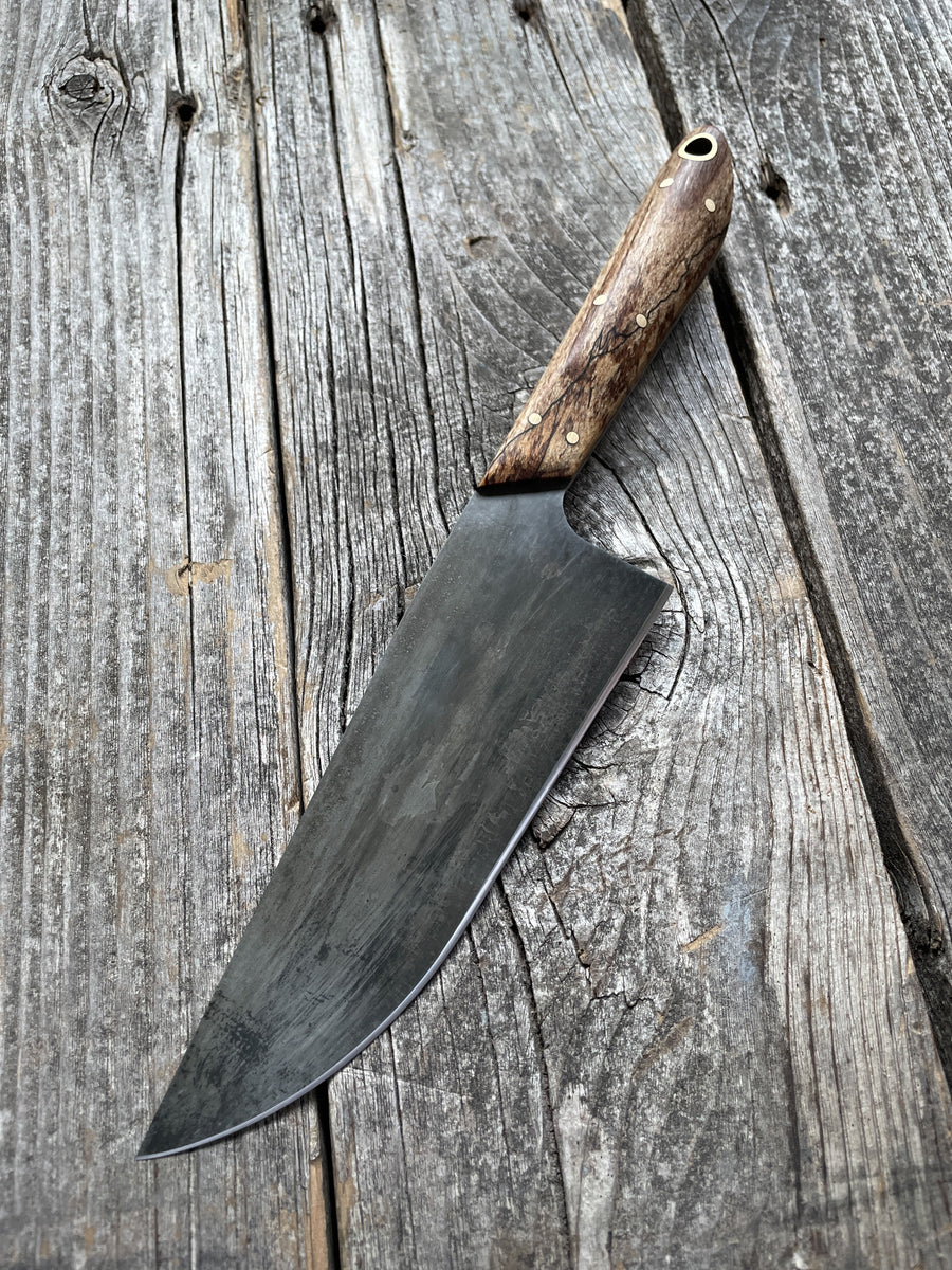 Western Mini-Chef's Knife — Spalted Maple & Copper
