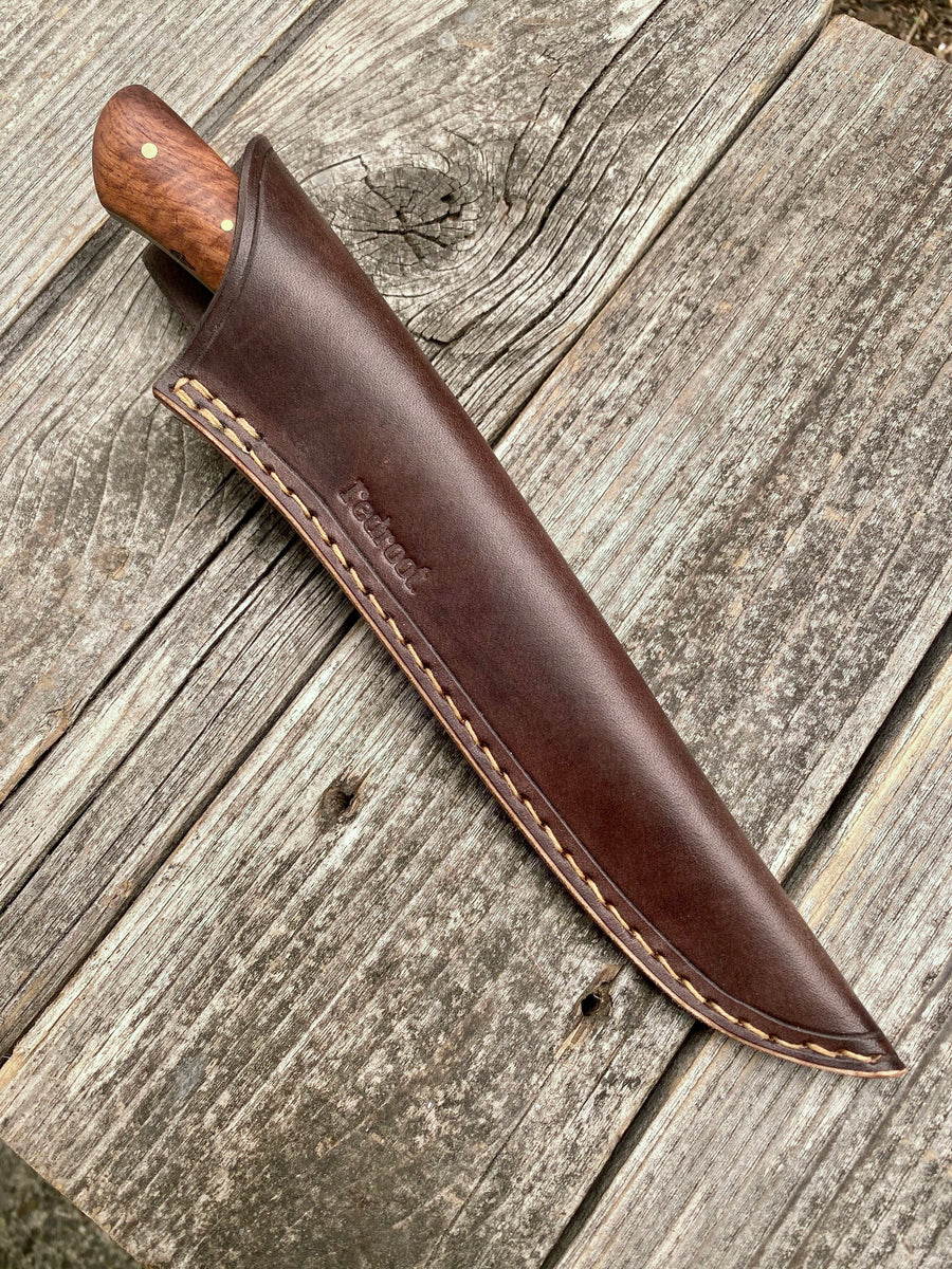 Bird & Trout Knife — Ambonya Burl & Brass