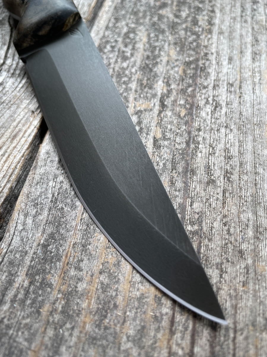 Valence Bushcrafter — buckeye burl & Linen Micarta