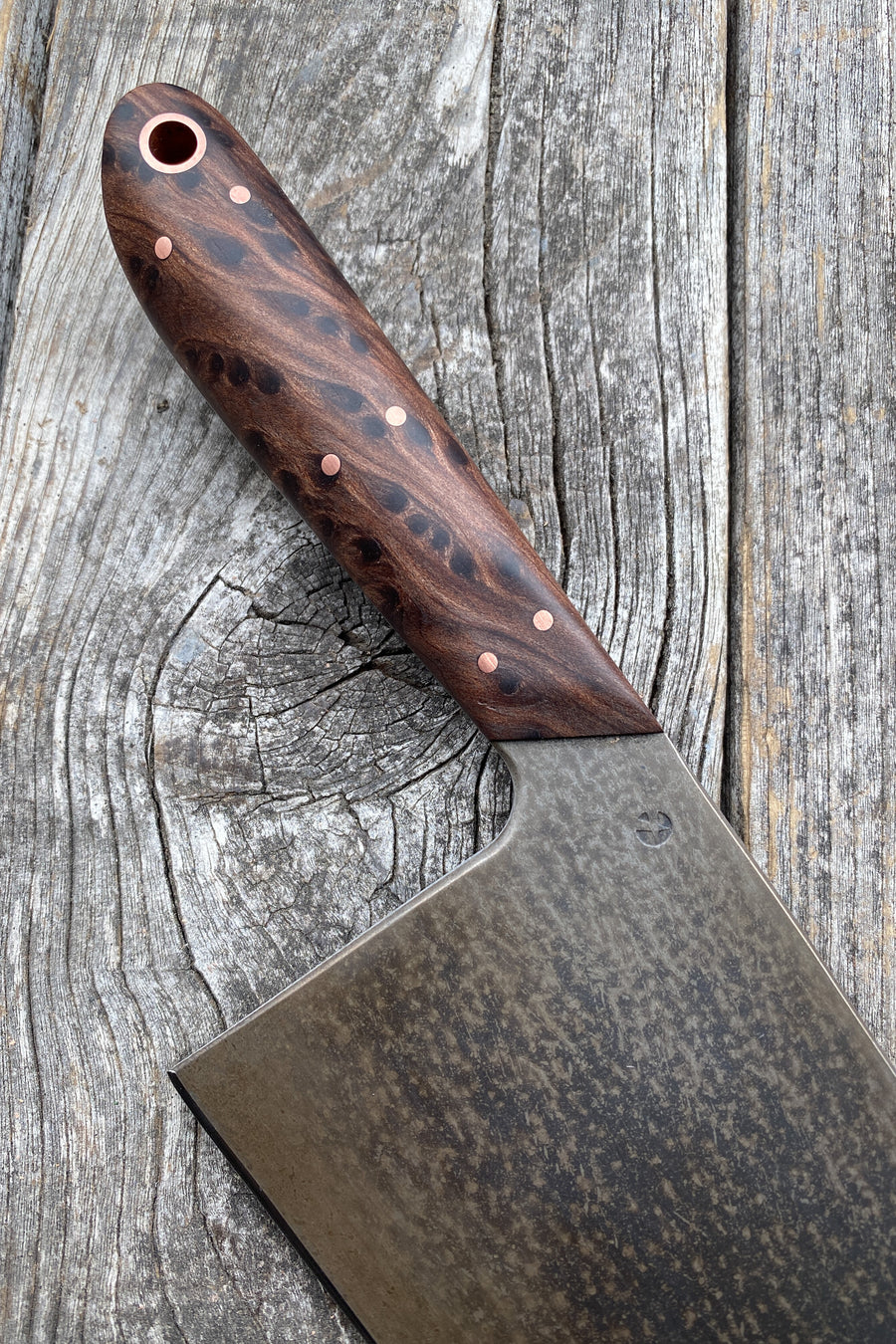 Western Cleaver 7” — Redwood Burl & Copper