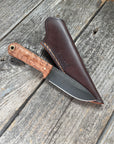 Survival Scout Knife — Maple Burl & Brass