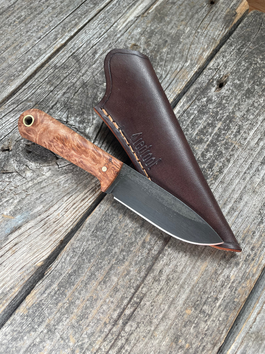 Survival Scout Knife — Maple Burl & Brass