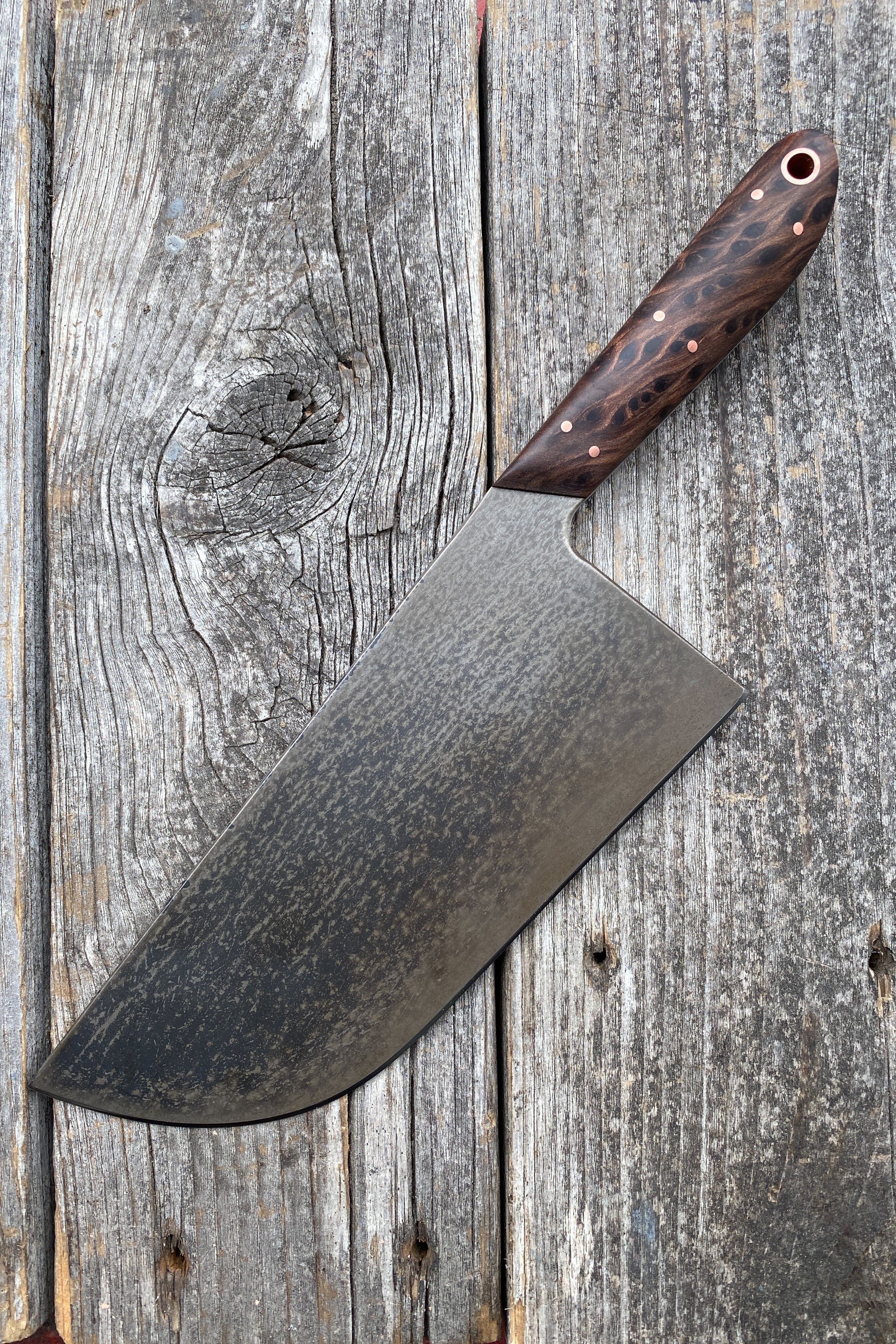 Western Cleaver 7” — Redwood Burl & Copper