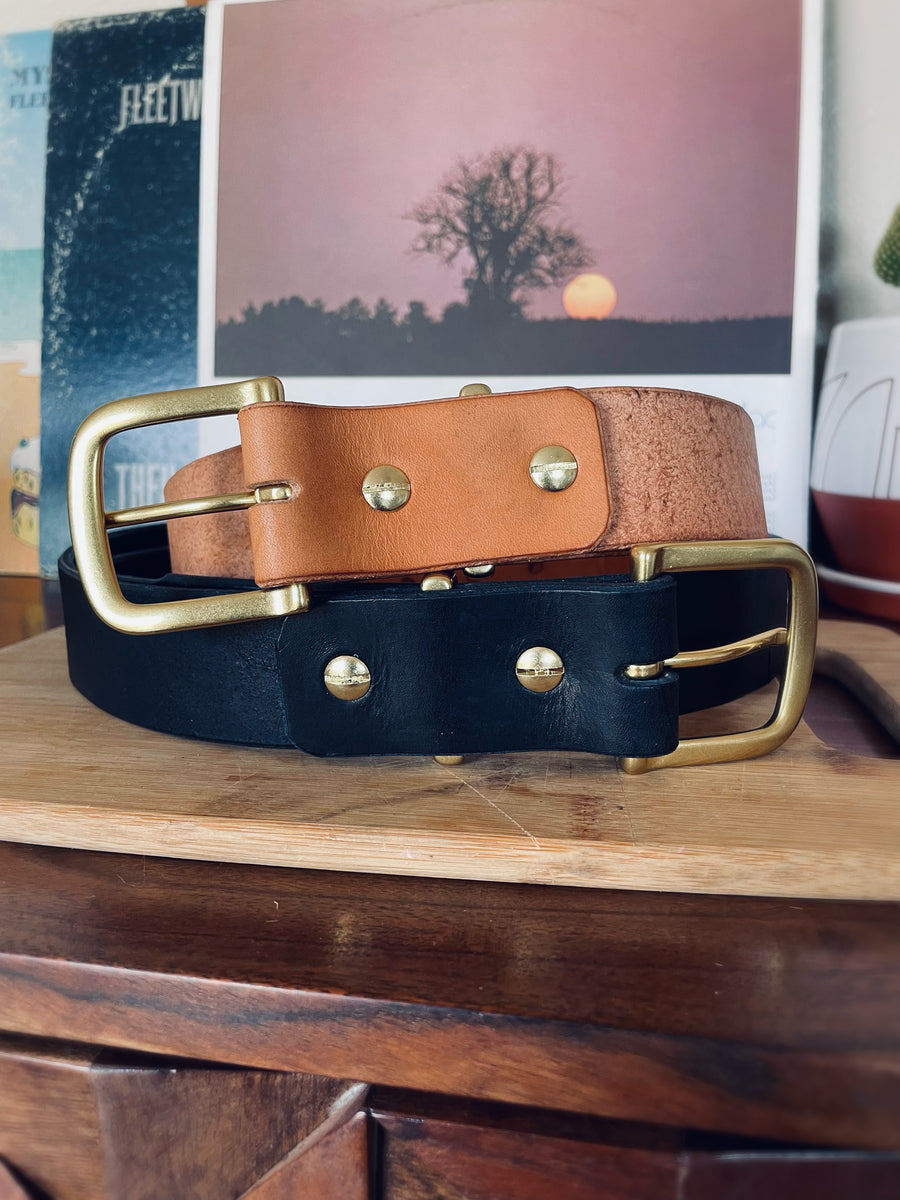 The Forlorne Belt — Veg-Tan or Latigo & Solid Brass