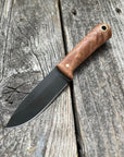 Survival Scout Knife — Maple Burl & Brass