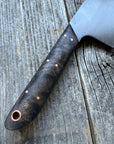 Western “Nakiri” Vegetable Knife— Maple Burl & Copper