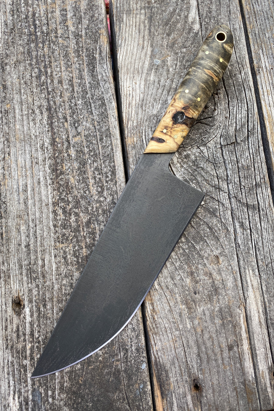 Western Chef’s Knife 7” — Buckeye Burl & Brass