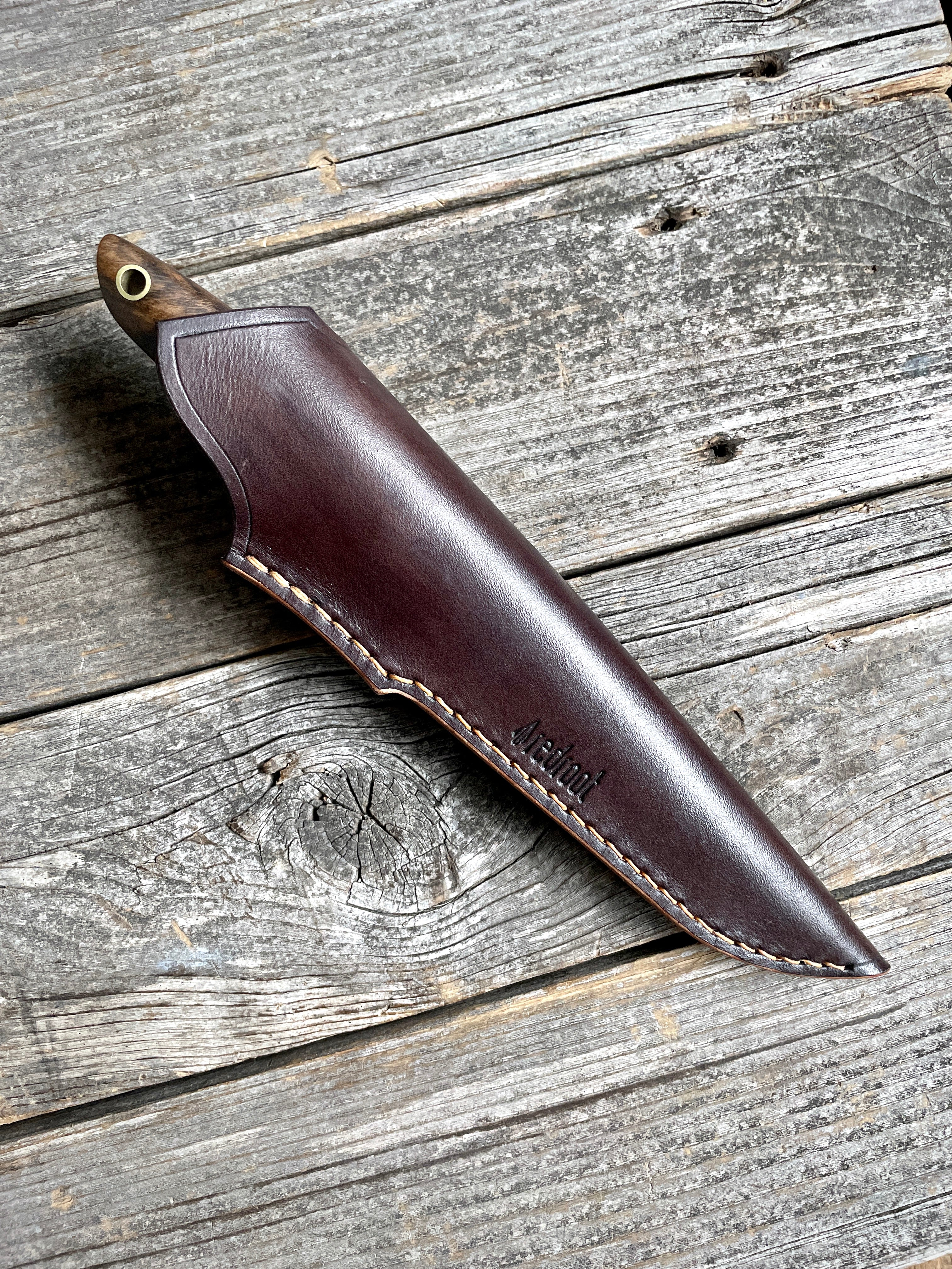 Drop-Point Harvester— Walnut Burl & Brass