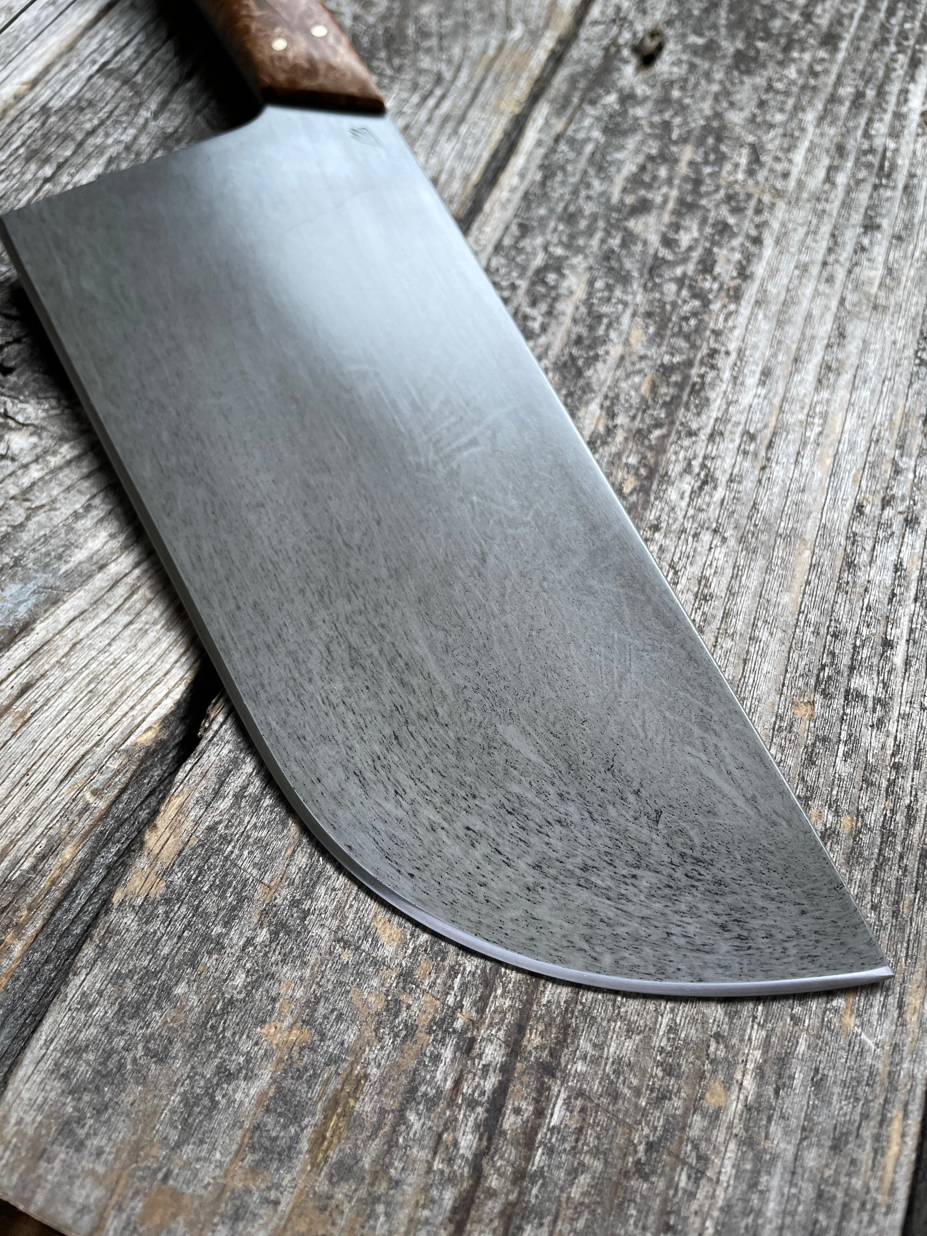 Western Cleaver 7” — Maple Burl & Brass