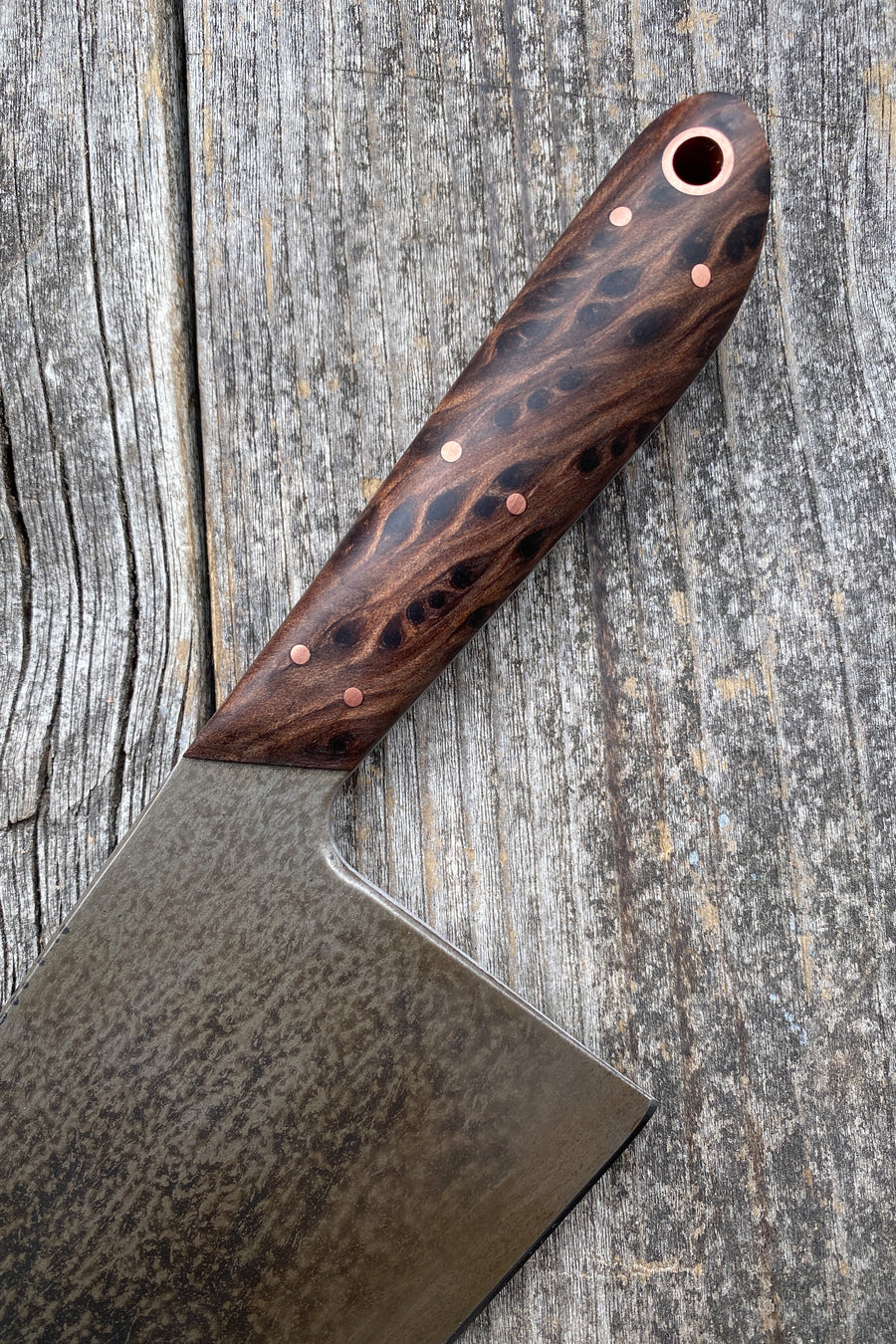 Western Cleaver 7” — Redwood Burl & Copper