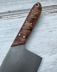 Western Chef’s Knife 7” — Dyed Elm Burl & Brass