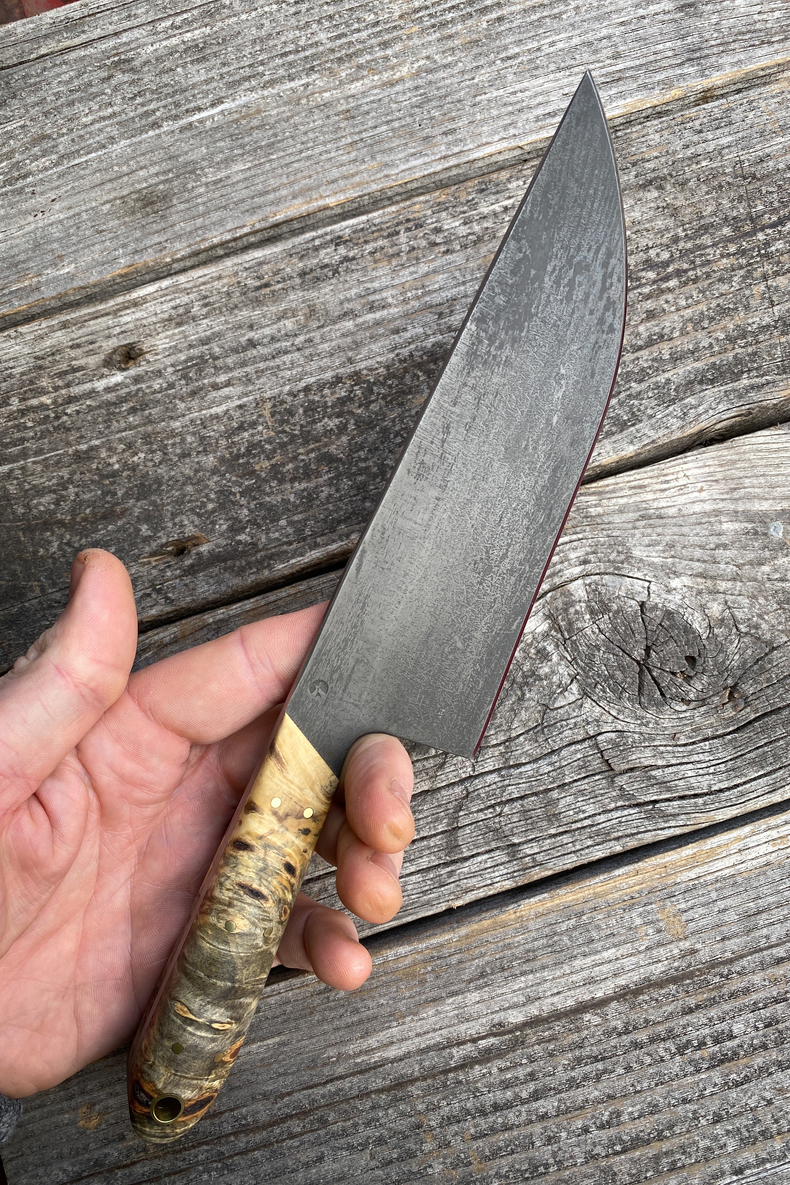 Western Chef’s Knife 7” — Buckeye Burl & Brass